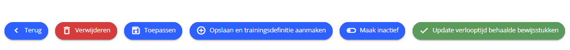 Knoppen na aanmaak bewijsstukdefinitie
