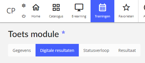 Digitale resultaten tabblad