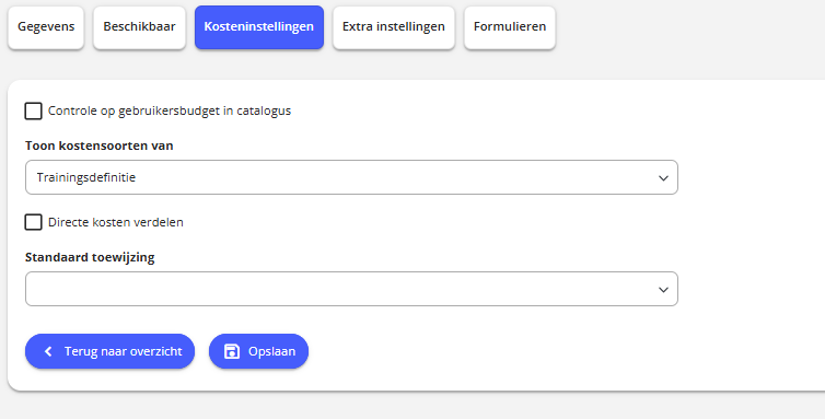 Vrije velden opties